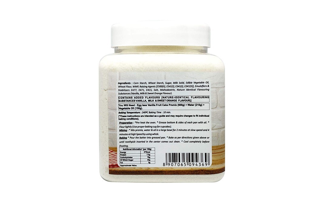 Puramio Eggless Vanilla Fruit Cake Premix   Plastic Jar  600 grams